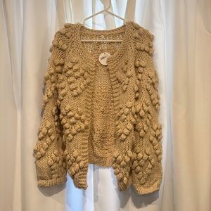 Chunky Knit Bobble Cardigan Sweater